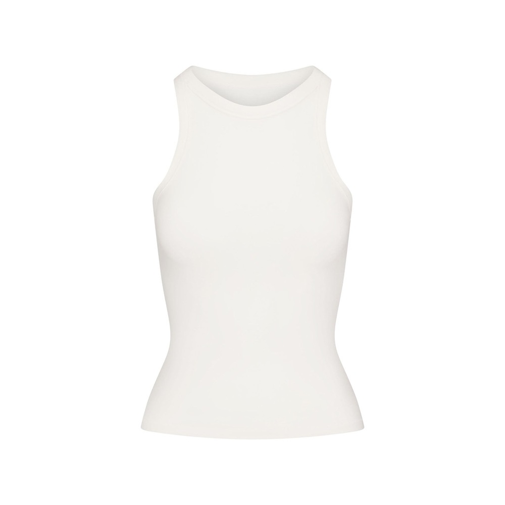 NWT SKIMS COTTON JERSEY CREW NECK TANK | MARBLE SIZE M